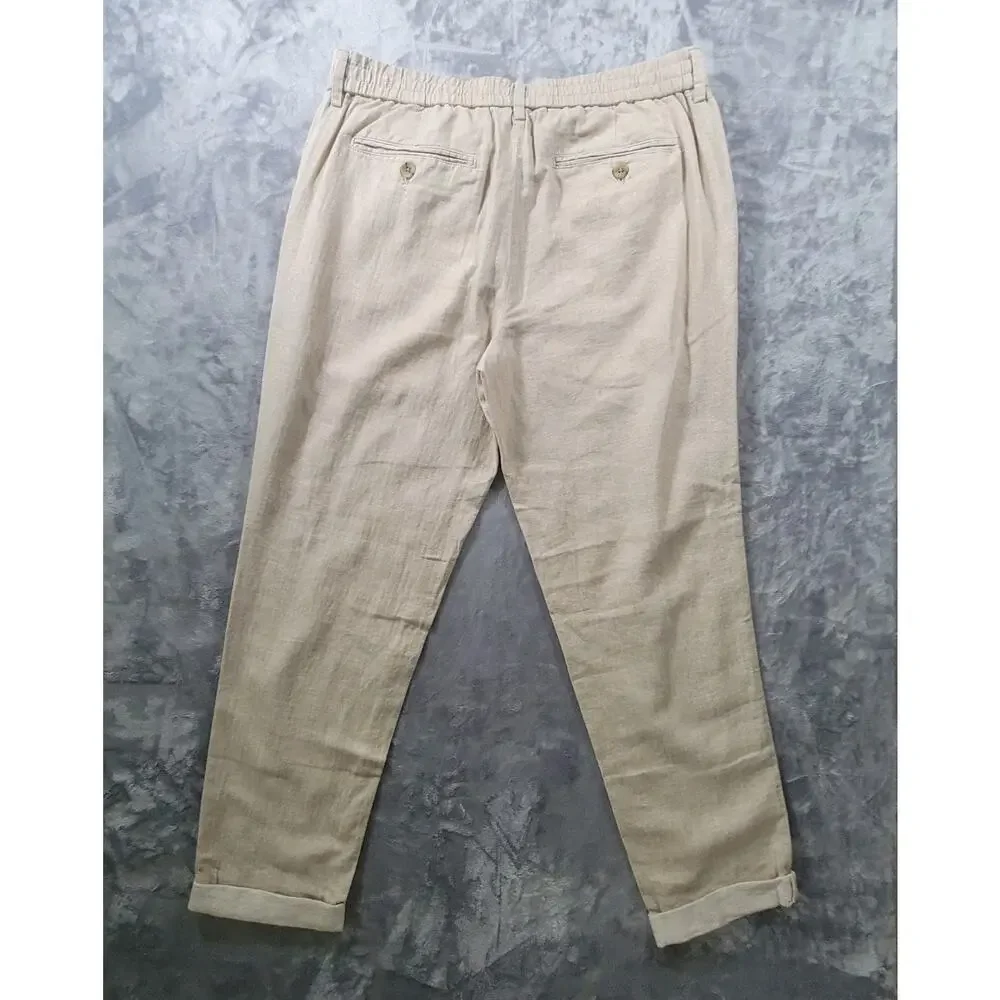 NWT Banana Republic Mens 31x32 (29L) Mason Athletic Tapered Linen Blend Pants